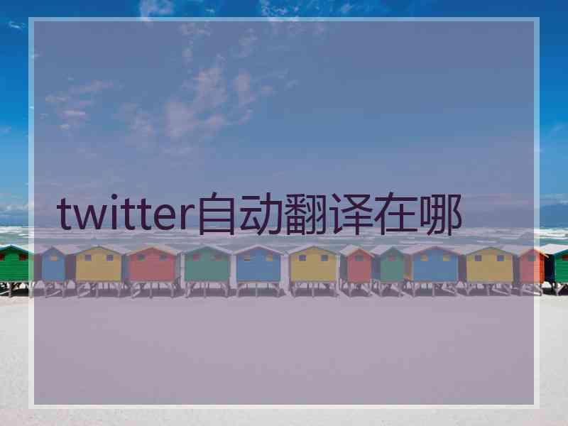 twitter自动翻译在哪