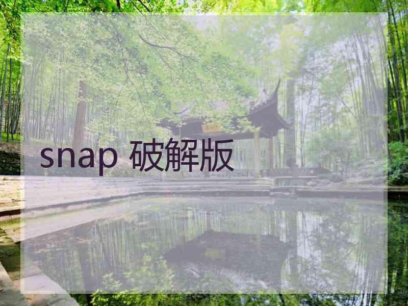 snap 破解版