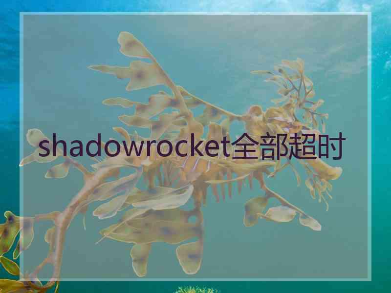 shadowrocket全部超时