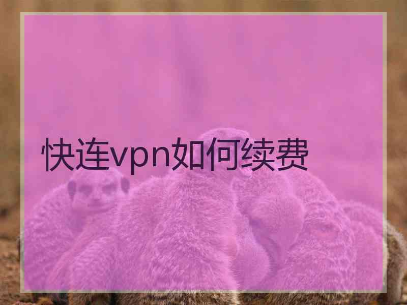 快连vpn如何续费