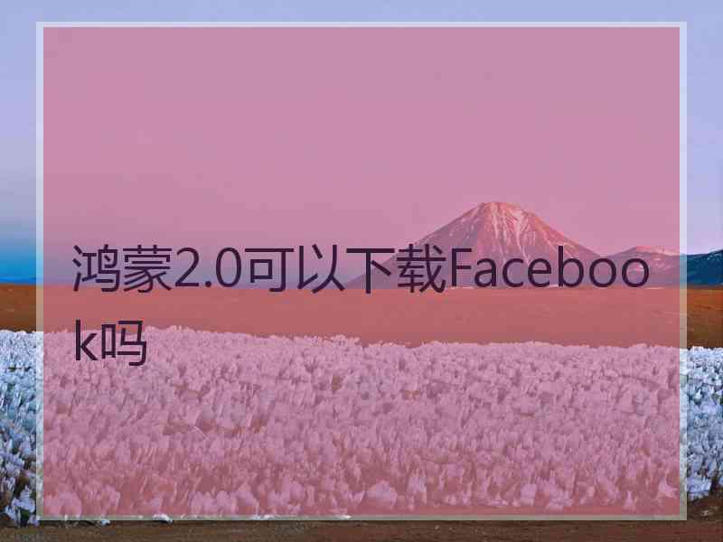 鸿蒙2.0可以下载Facebook吗