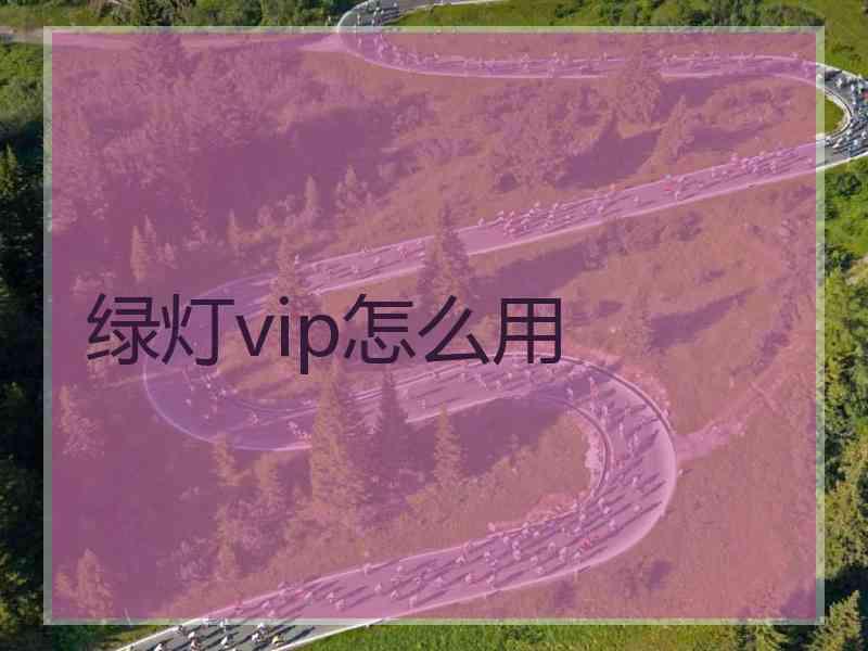 绿灯vip怎么用