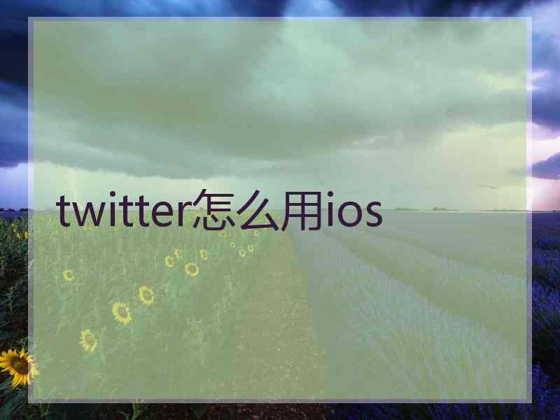 twitter怎么用ios