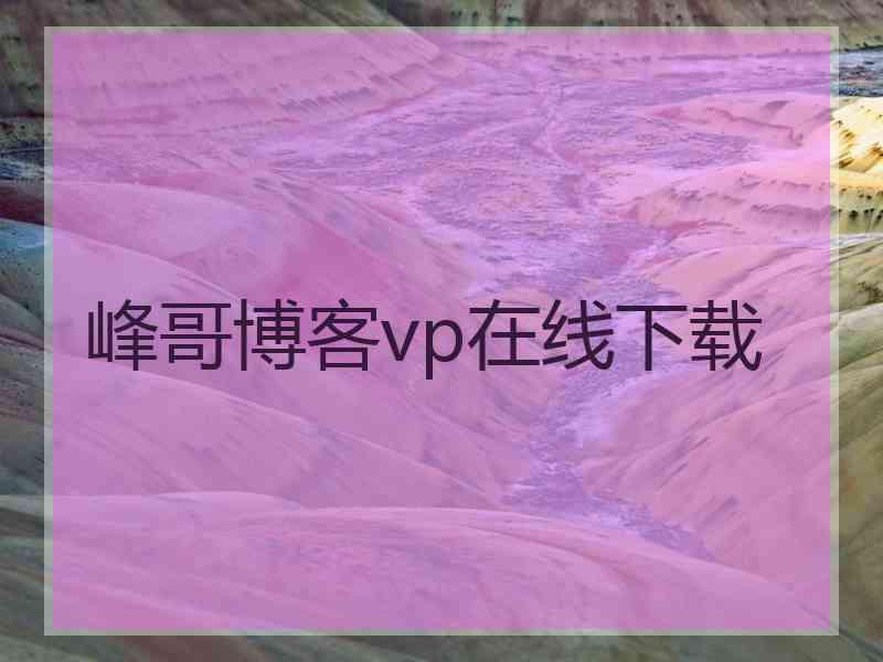 峰哥博客vp在线下载