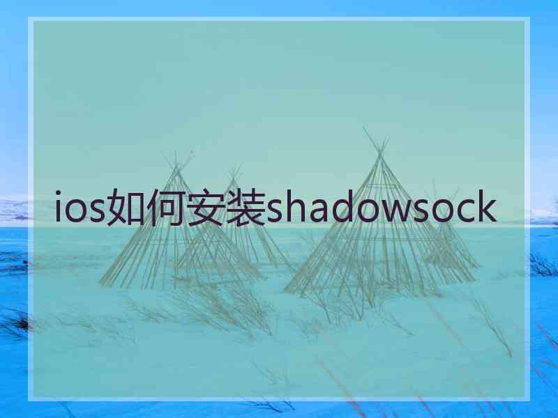 ios如何安装shadowsock