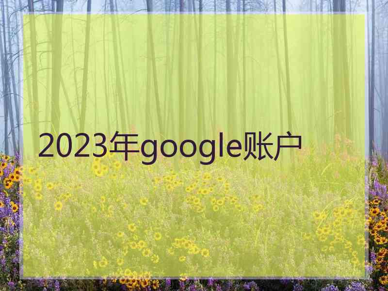 2023年google账户