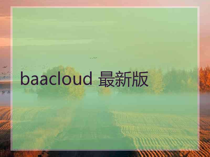 baacloud 最新版