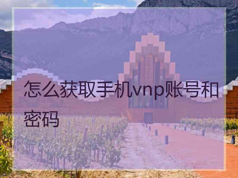 怎么获取手机vnp账号和密码