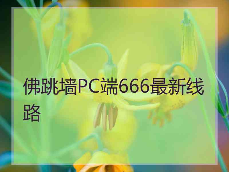 佛跳墙PC端666最新线路