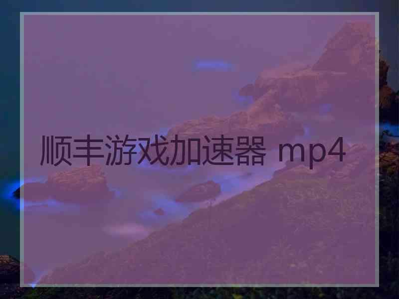 顺丰游戏加速器 mp4