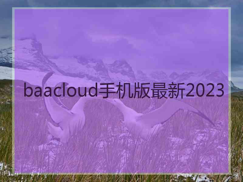 baacloud手机版最新2023