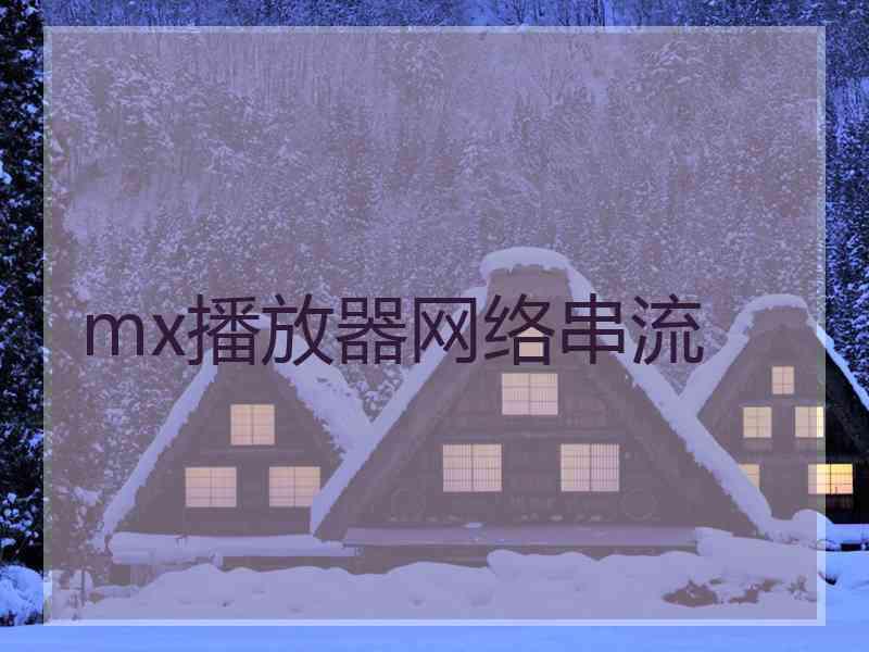 mx播放器网络串流