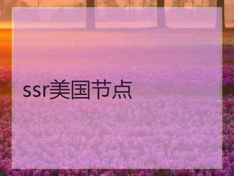 ssr美国节点