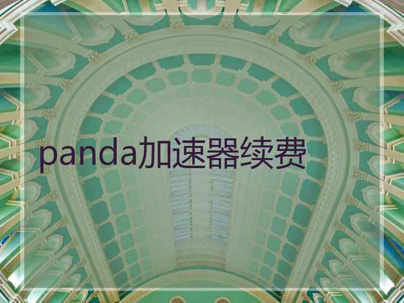 panda加速器续费