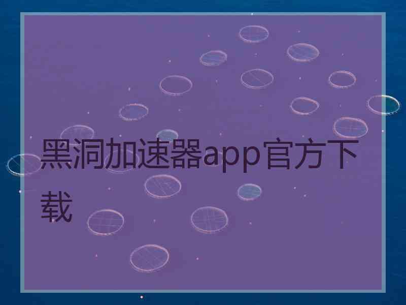 黑洞加速器app官方下载