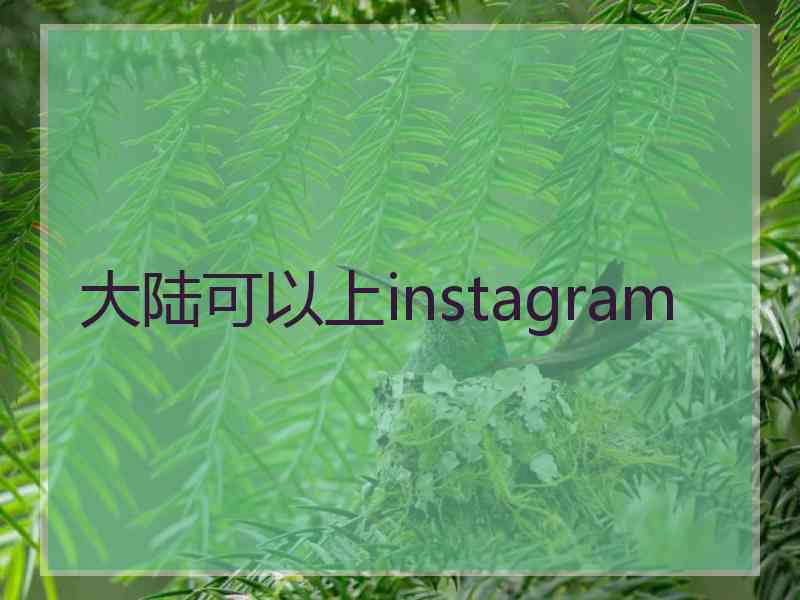 大陆可以上instagram