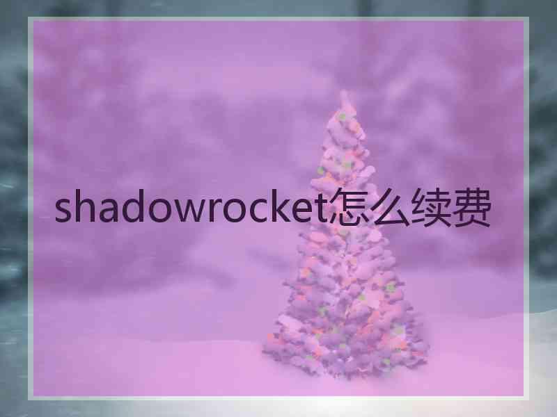 shadowrocket怎么续费