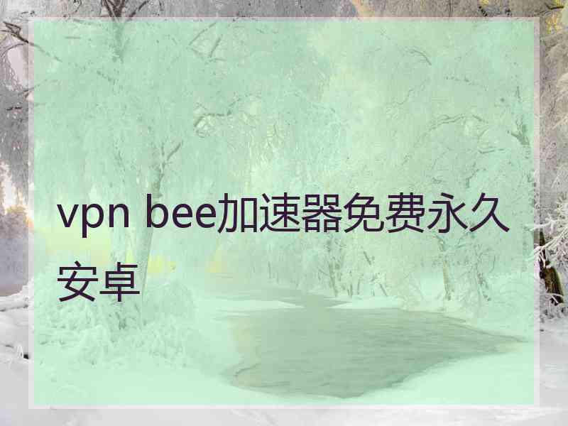 vpn bee加速器免费永久安卓