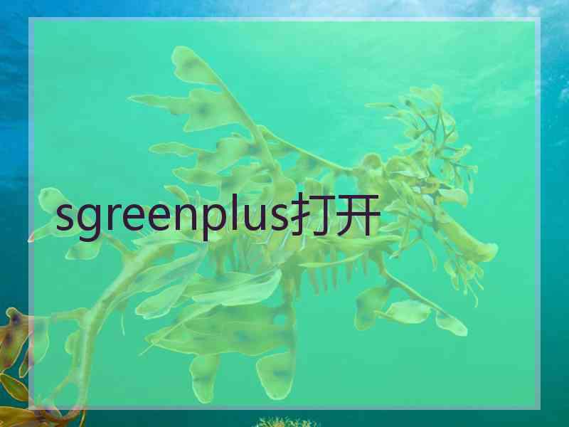 sgreenplus打开