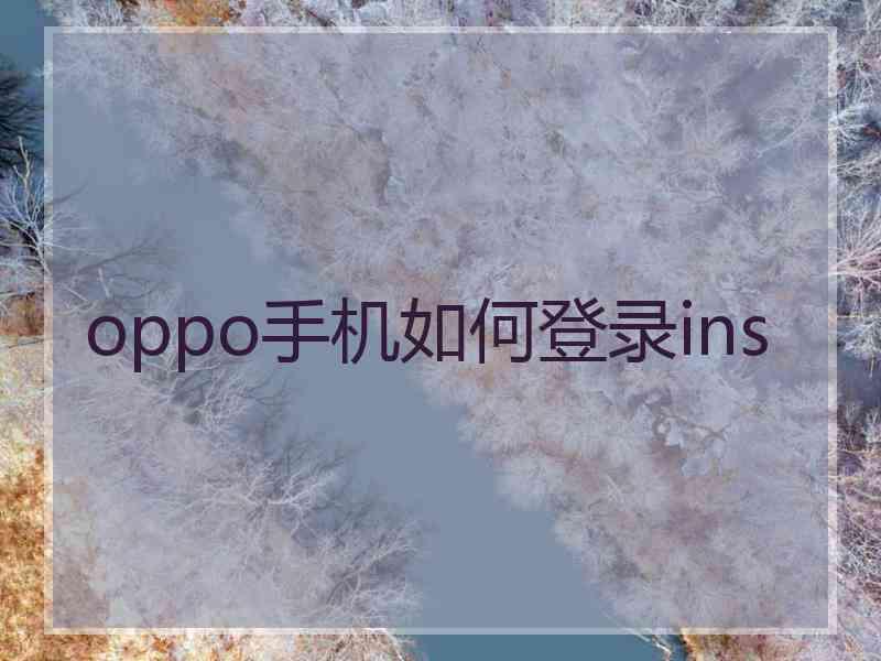 oppo手机如何登录ins