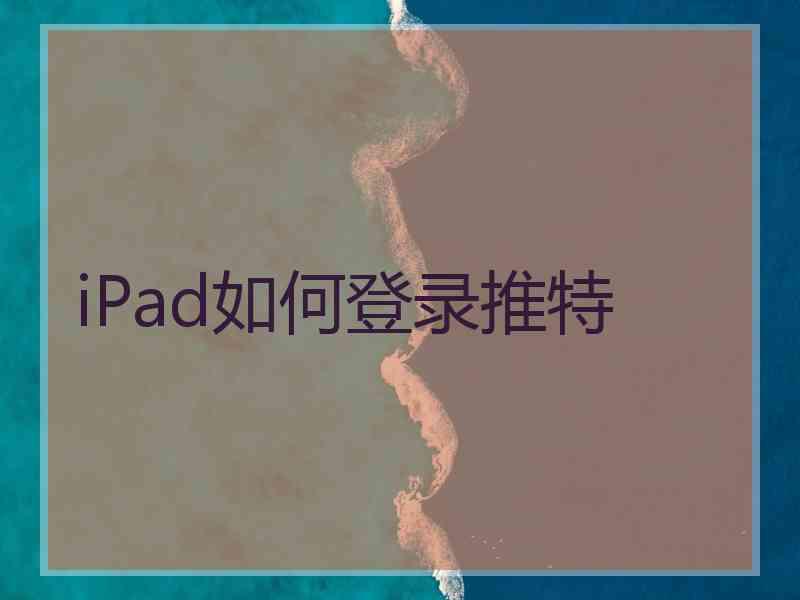 iPad如何登录推特