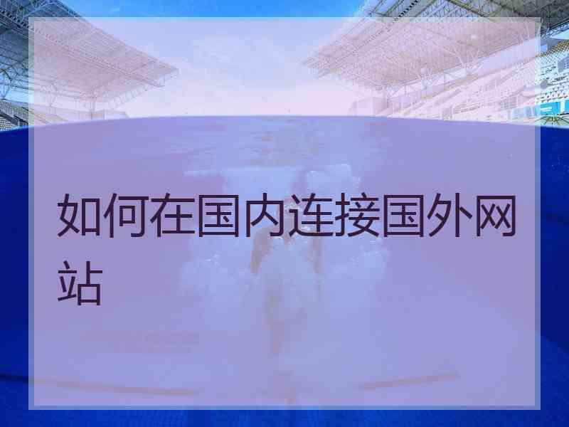 如何在国内连接国外网站