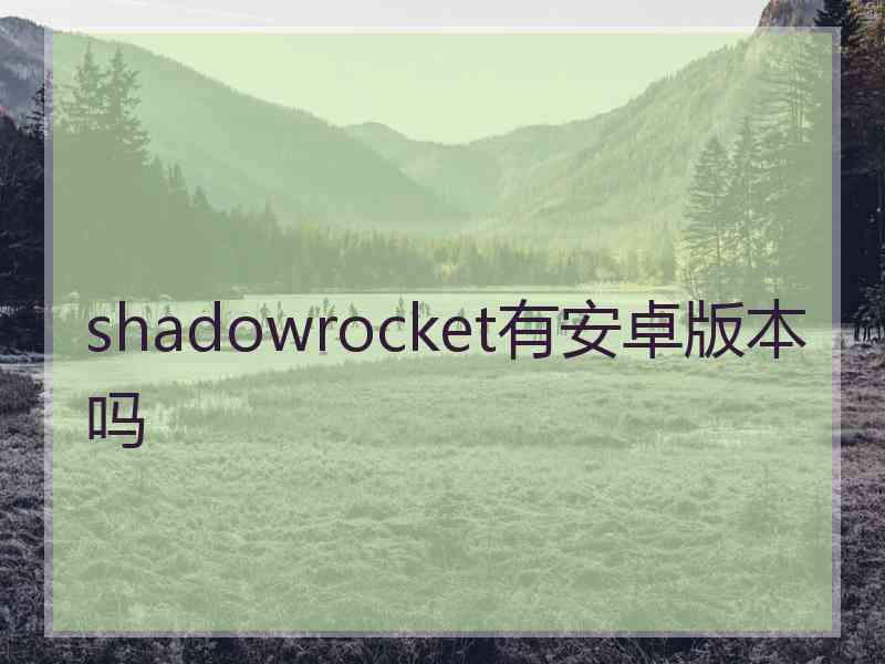 shadowrocket有安卓版本吗