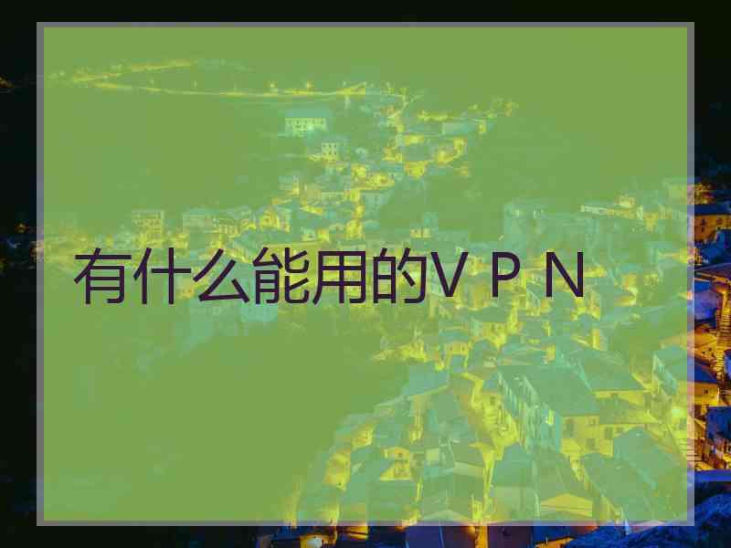 有什么能用的V P N