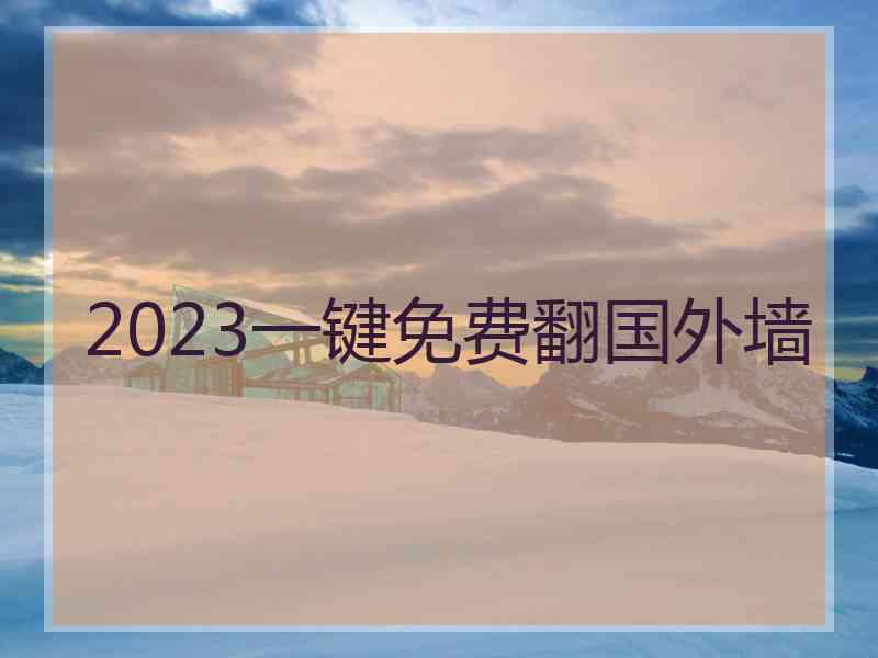 2023一键免费翻国外墙