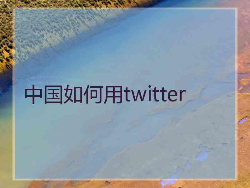 中国如何用twitter