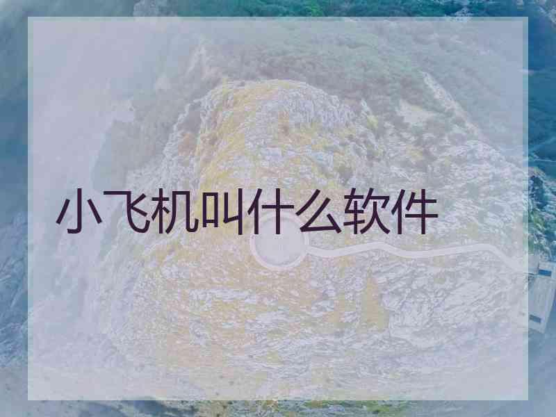 小飞机叫什么软件