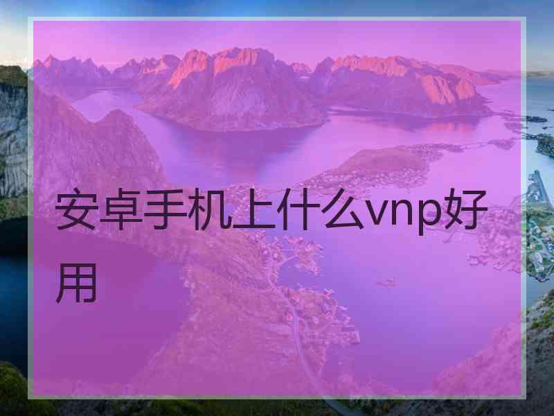 安卓手机上什么vnp好用